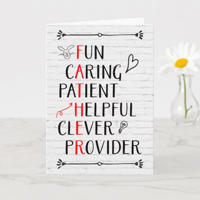 Carte Acrostique fête des pères (Petite plante)