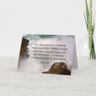 Carte Actes 1:8 Vous recevrez POUVOIR Bible Verse