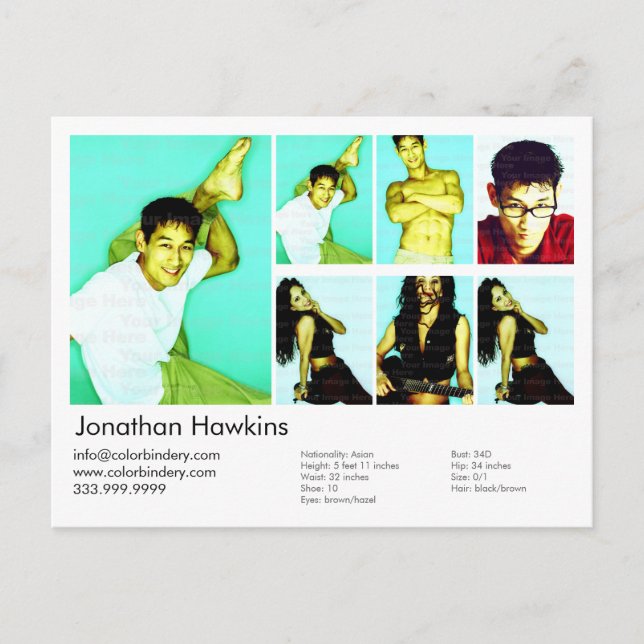 Carte Acteur/Modèle (Devant)