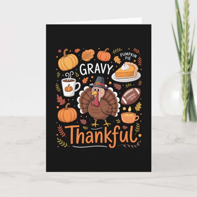 Carte Action de grâce drôle de dindon de Thanksgiving à  (Devant)