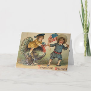 Carte Action de grâce vintage