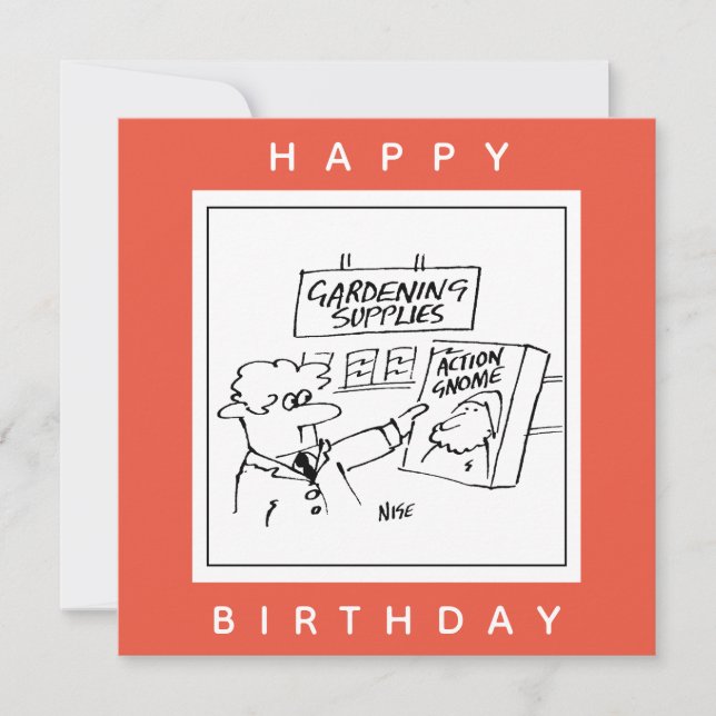 Carte Action Gnome in the Garden Center Cartoon (Devant)