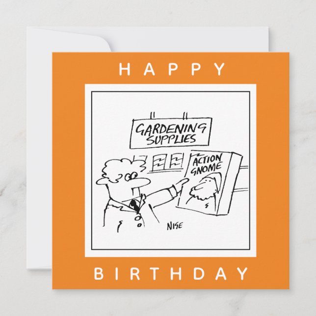 Carte Action Gnome in the Garden Center Cartoon (Devant)