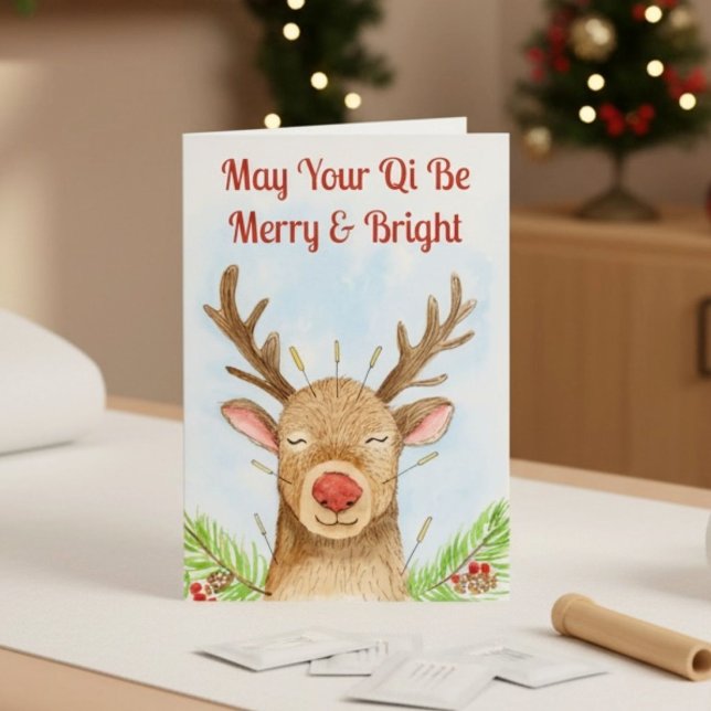 Carte Acupuncture de Noël Que Votre Qi Soit Joyeux  (Créateur téléchargé)