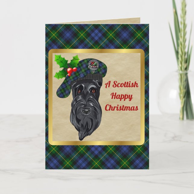 Carte Adam Badge & Tartan - Noël personnalisé (Devant)