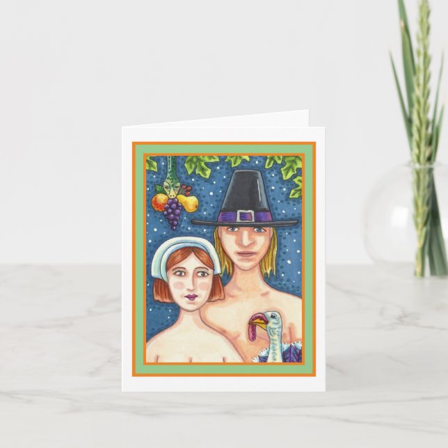 Carte ADAM & EVE PILGRIMS, WHIMSY THANKSGIVING Blank (Devant)