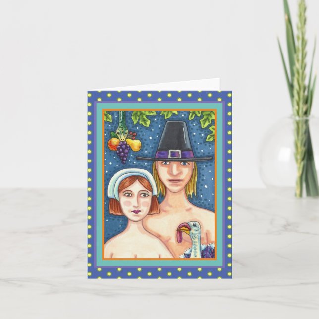 Carte ADAM & EVE PILGRIMS, WHIMSY THANKSGIVING Blank (Devant)