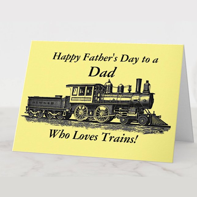 Carte Add Name, Change Text, Train Railroad Father's Day (Créateur téléchargé)