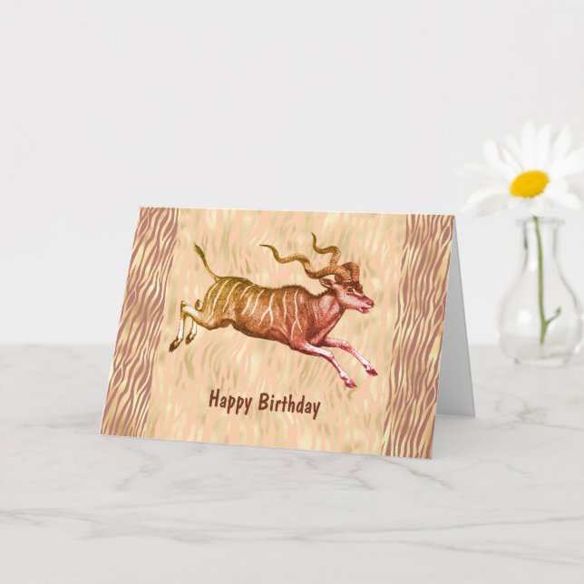 Carte Addax - Antelope Anniversaire à Wild Crazy Ami (Petite plante)