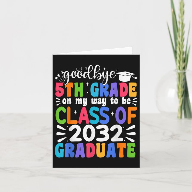 Carte Adieu 5e grade Cl De 2032 Diplômé 5e grade (Devant)