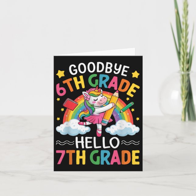 Carte Adieu 6e année Bonjour 7e année Graduation (Devant)