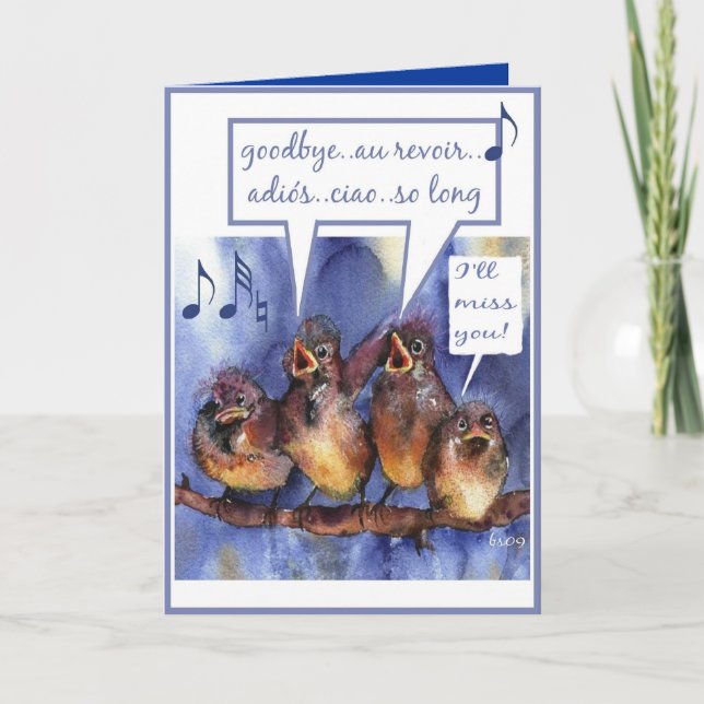 Carte adieu, au revoir, adios, ciao, bon voyage (Devant)