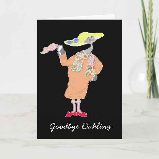 Carte Adieu Dahling, Faites Un Voyage Sûr (Devant)