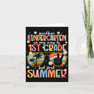 Carte Adieu maternelle Bonjour lunettes de soleil de 1re
