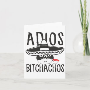 Carte Adios Achos Chat Dans Sombrero Drôle Cinco De Mayo