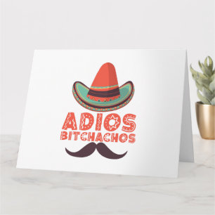Carte Adios Bitchachos Chapeau Rétro Cinco De Mayo