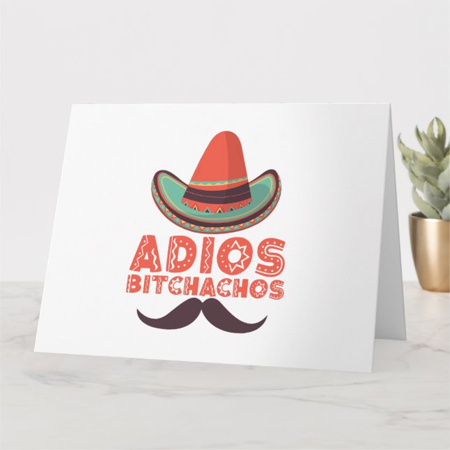 Carte Adios Bitchachos Sombrero Retro Cinco De Mayo (Petite plante)
