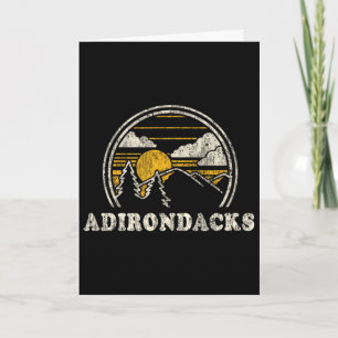 Carte Adirondacks New York Ny T Shirt Vintage Randonnée