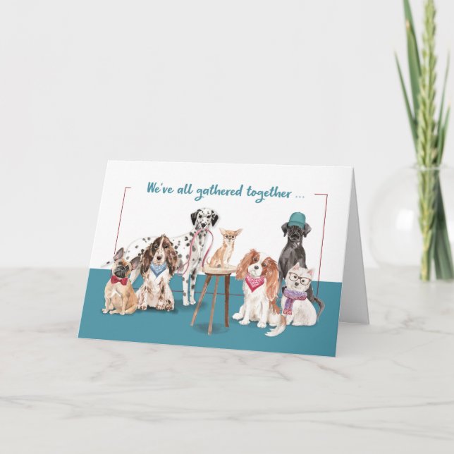 Carte Admin Pro Jour Du Groupe Chiens Drôle (Devant)