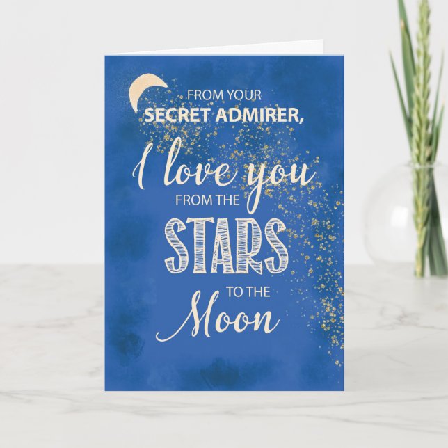 Carte Admirer secret, l'amour des étoiles au ciel noctur (Devant)