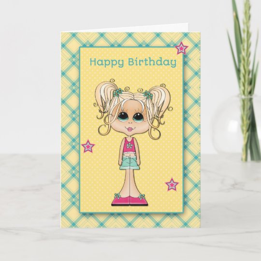 Carte Ado Blonde Mignon Joyeux Anniversaire Zazzle Fr