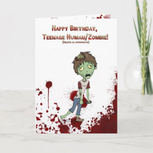 Carte Adolescent de zombi de joyeux anniversaire