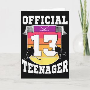 Carte Adolescent officiel 13e anniversaire Hockey sur gl
