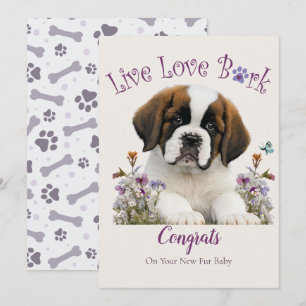 Carte Adoption de chien St. Bernard, journée Gotcha