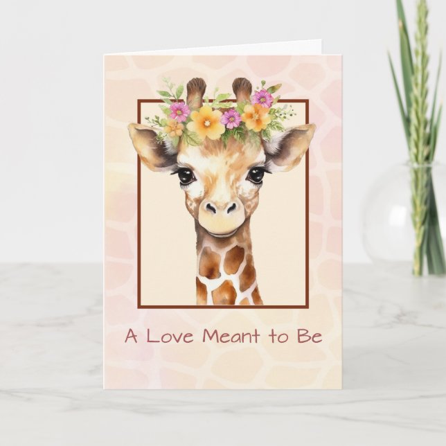 Carte Adoption Félicitations Girl Sweet Safari Jungle (Devant)