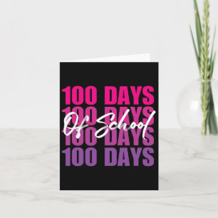 Carte Adorable 100 Jours D'École Rétro Gradient 100e D
