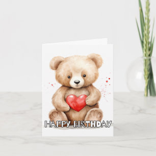 Carte adorable animal farci Happy belle