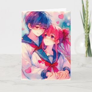 Carte Adorable Anime Thème Personnalisé Saint Valentin