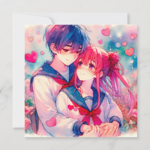 Carte Adorable Anime Thème Personnalisé Saint Valentin
