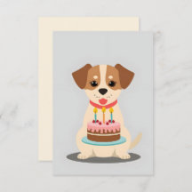 Adorable chiot avec gâteau d'anniversaire