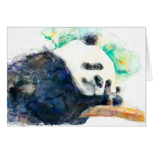 Carte adorable de panda d'aquarelle