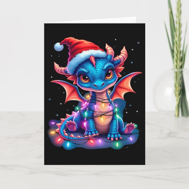 Carte Adorable dragon de Noël  (Devant)