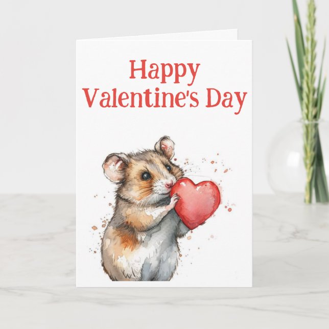 Carte Adorable hamster pour la Saint-Valentin (Devant)