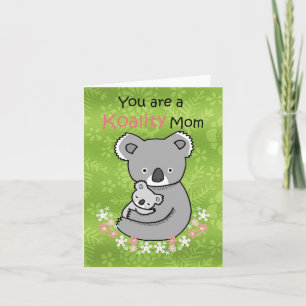 Carte Adorable Koala ours Jolie et drôle journée des mèr