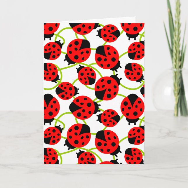 Carte adorable Ladybugs (Devant)