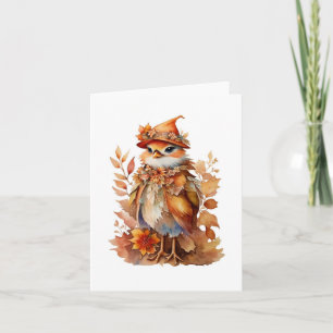 Carte Adorable Oiseau d'automne Toutes les occasions