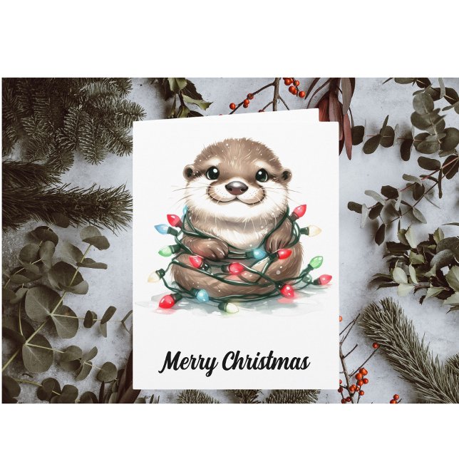 Carte adorable Otter de Noël (Créateur téléchargé)