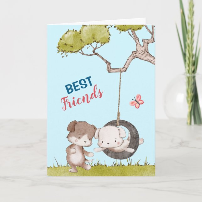 Carte Adorable Pups Best Friends Support (Devant)