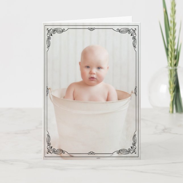 Carte Adorable Rustic Baby Félicats (Devant)