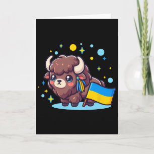Carte Adorable ukrainienne Bynner Fan Drapeau ukrainien