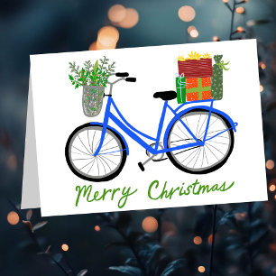 Carte Adorable Vélos de Noël Vacances cadeaux de Noël