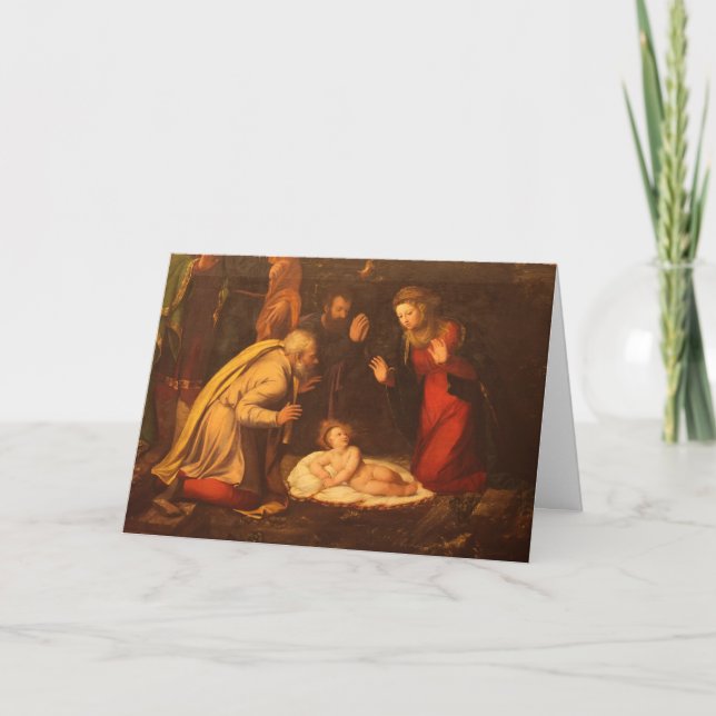 Carte Adoration de l'enfant Christ (Devant)
