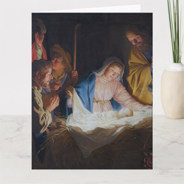 Carte Adoration des bergers - Honthorst - Noël (Devant)