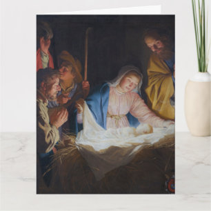 Carte Adoration des bergers - Honthorst - Noël