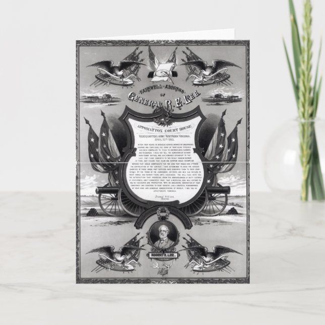 Carte Adresse d'adieu du Général Robert E. Lee (Devant)