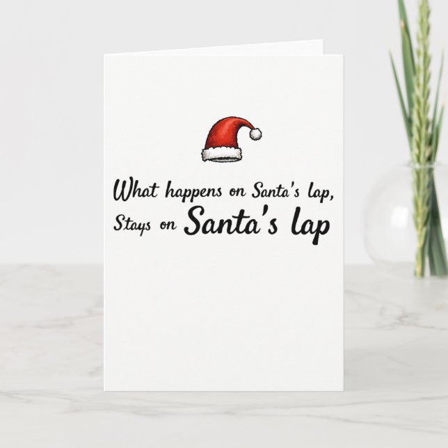 Carte Adult Christmas card what happens on Santas lap (Devant)